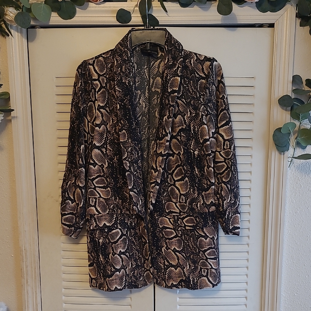 Worthington Brown Snake Print Blazer